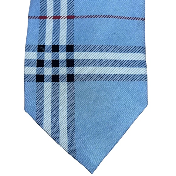 Burberry Silk Tie Vintage Blue Jacquard / Check Patterned.  Unique Rare. Mens - Picture 4 of 6